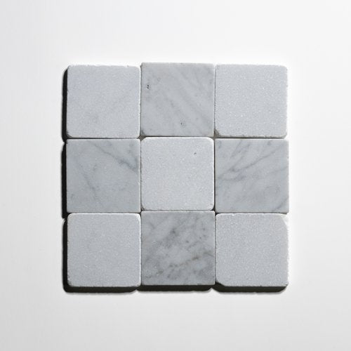 Carrara & Glacier white  4"x4" Tumbled