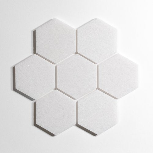 Crystal White 5" Hexagon